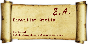Einviller Attila névjegykártya